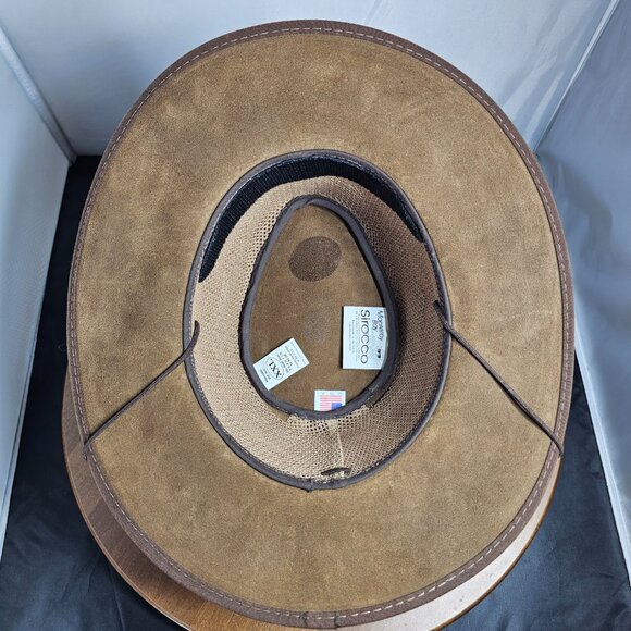 Sirocco Wide Brim Suede Sun Hat | American Hat Makers | Mocha | NWT | XX-LARGE - Picture 9 of 10
